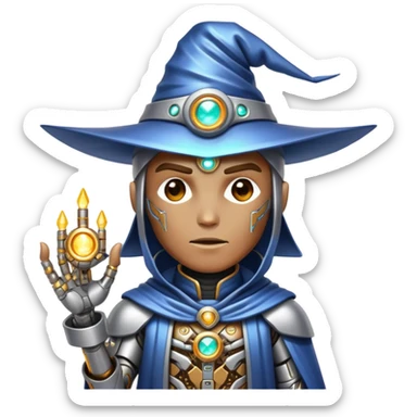 cyborg wizard sticker