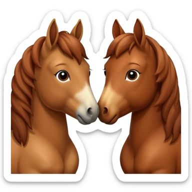 horses kissing heart sticker