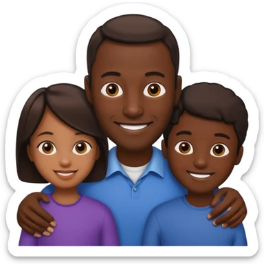 family dark skin one fathr sticker