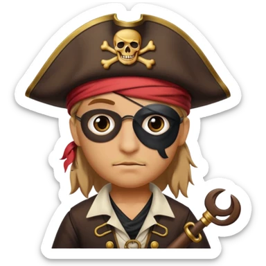 Pirata con un gráfico y un parche sticker