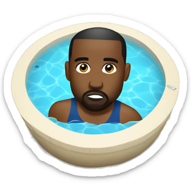 Kanye West in a swimming pool drinking at pina colada sticker