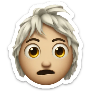 Emoji face with a song stuck in head sticker