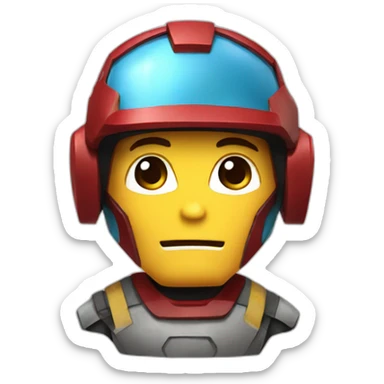 Iron Man in a construction helmet sticker