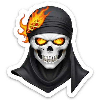 Ghost rider from marvel with a durag on  sticker