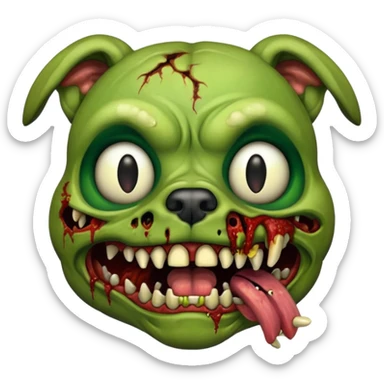 Zombie dog face sticker