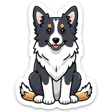 Merle border collie dog sitting sticker