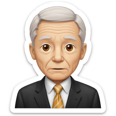 old man in suit with Necktie sticker