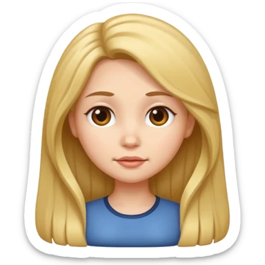 very big head and small body proportion female cartoon sticker