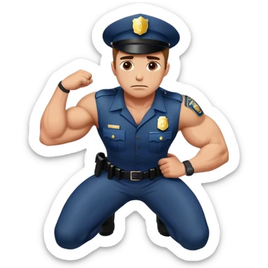 Cop kneeling on neck sticker