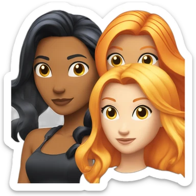 totally spies 3 girls with blond-hair black-hair orange-hair sticker