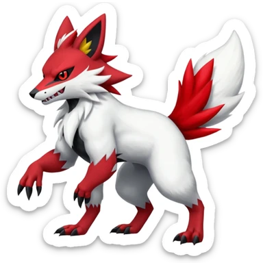 Zeraora-Zoroark-Zangoose-fusion, full body sticker