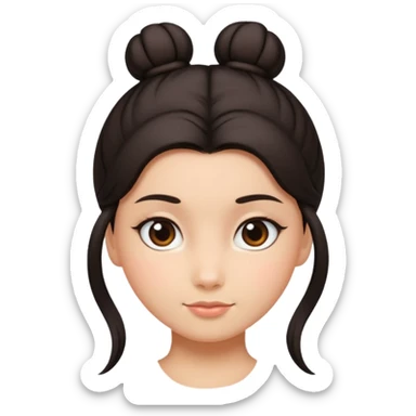 bun hairstyle, no face sticker