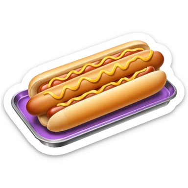 one hot dog with french fries on a tray sticker