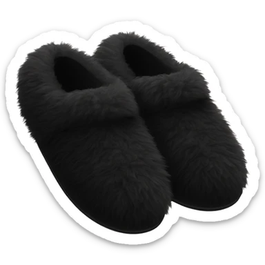 black fluffy slippers sticker