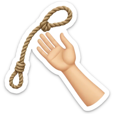 hand letting go a rope fall sticker