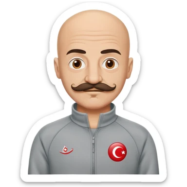 Recep İvedik, Turkish comedy character with mustache, bald head, wearing tracksuit sticker