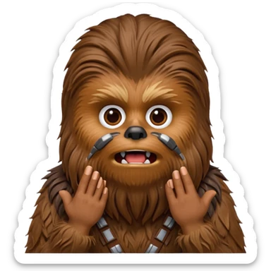   Chubaca con las manos en la cara sorprendido sticker