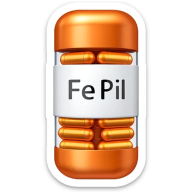 iron vitamin pill capsule, Fe supplement sticker
