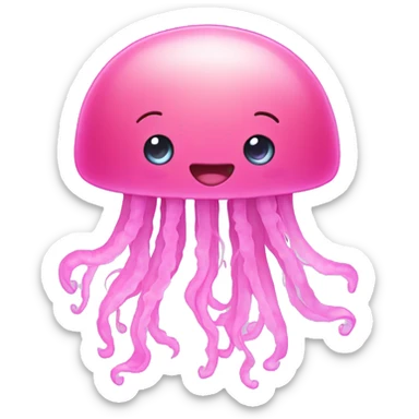 cute pink jellyfish sticker