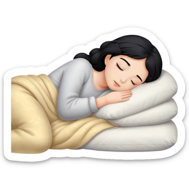 black hair girl sleeping sticker