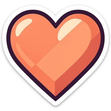 rose gold heart vibrant toon style sticker