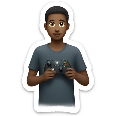 Boy with xbox control sticker