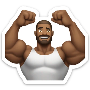 man with very big biceps sticker