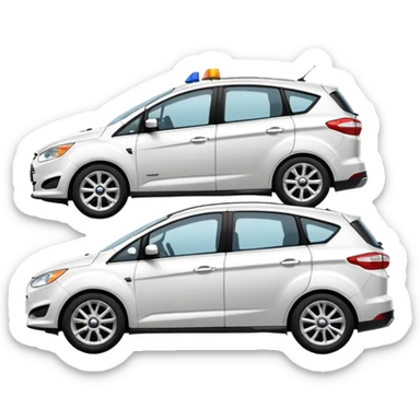 white ford car c max being towed by a towing car sticker