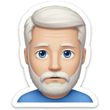 white-haired man with a beard, neutral expression sticker