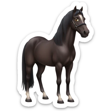 Dark bay horse sticker