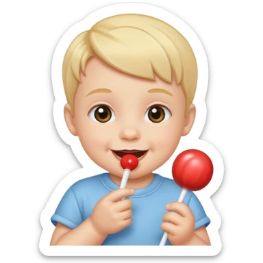 emoji cute baby with sucker (only head, no ears) sticker