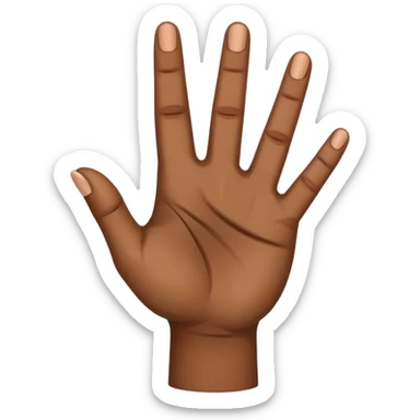 A flat hand with the palm facing towards me and the middle finger bent 90 degrees sticker