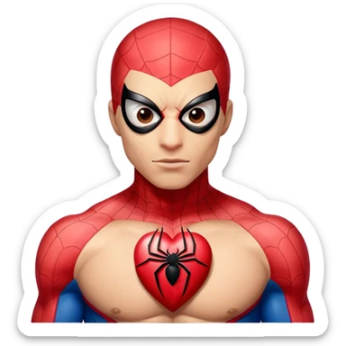 Muscular Spider-Man wishing everyone a happy Valentine’s Day sticker