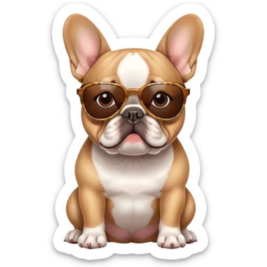 French bull dog with sunglasses sticker
