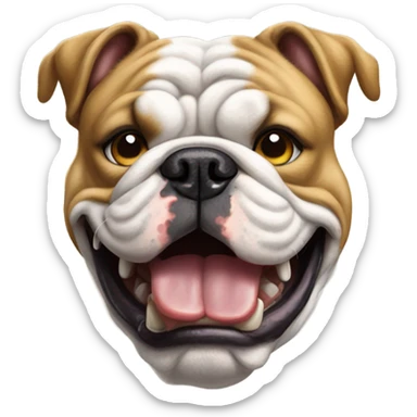English bulldog with gold tooth sticker