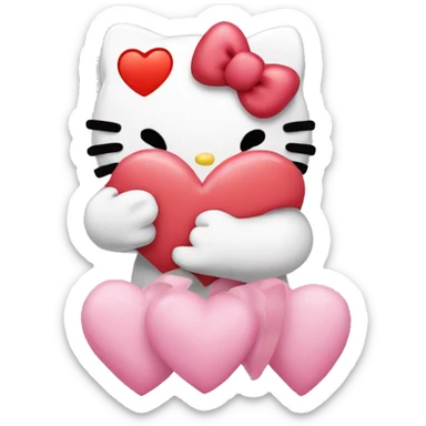 hello kitty with heart sticker