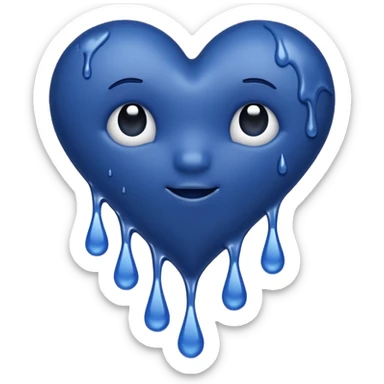 Bleeding navy blue heart  sticker