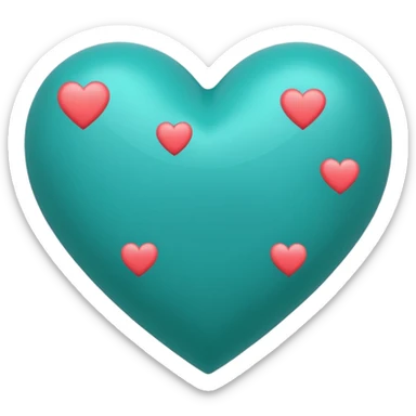 Teal heart with little hearts and Alana wording sticker