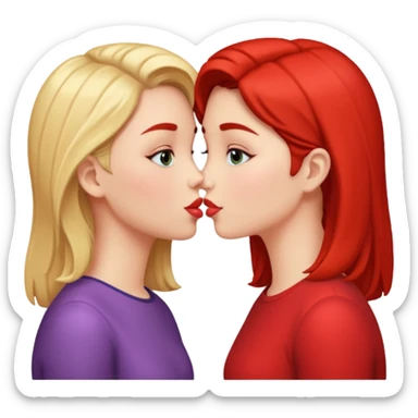 Two girls kissing and madly in love sticker