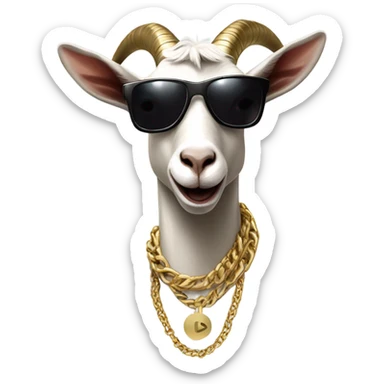 A Goat that makes rap sticker