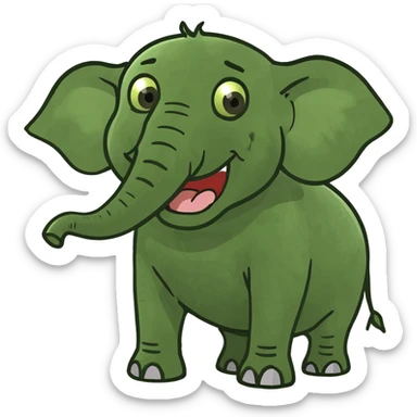 Make a elephant shooting out poo out of its trunk sticker