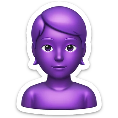 purple user silhouette icon 3D sticker