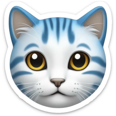 chat bleu avec un chapaux chinois blanc sticker
