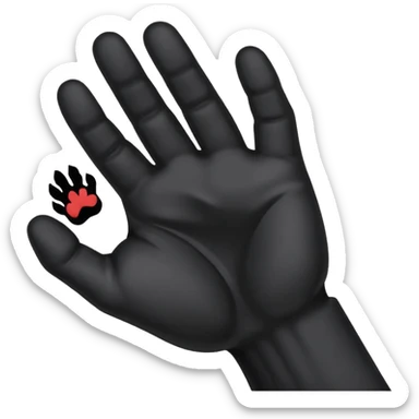 Black dog paw fist bumping a human hand sticker