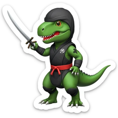 T-Rex wearing a ninja suit sticker