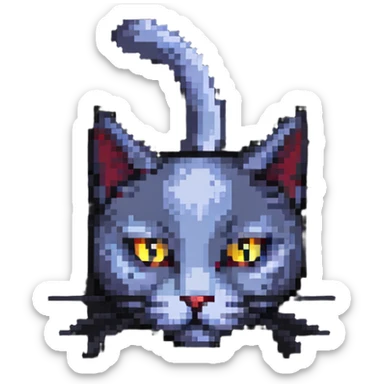 evil British cat sticker