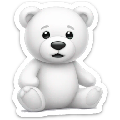 white teddy bear sticker