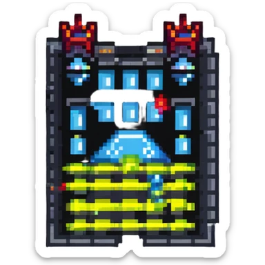 geometry dash game level with spikes sticker
