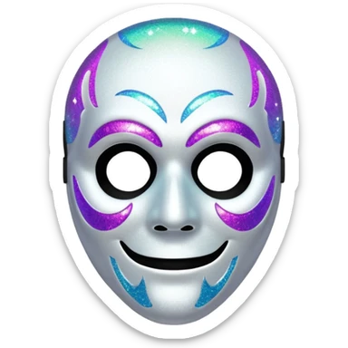 mask Ghost face glitter  sticker