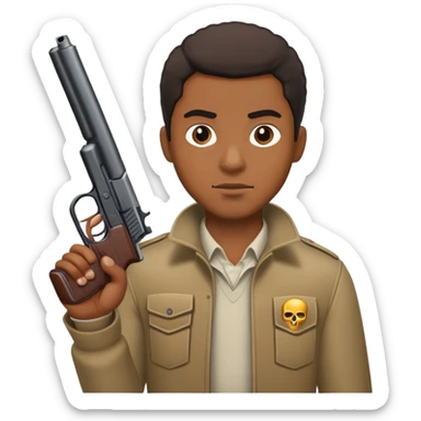Black guy with gun sticker